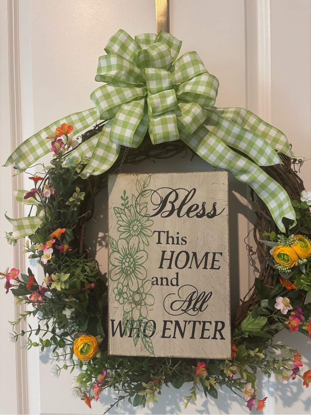 Blessed Wreath Bless This Home  Wildflowers Quality Sign Custom Final Sale
